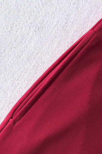 Mock Neck Tie-Waist Half Sleeve Jumpsuit - AllIn Computer