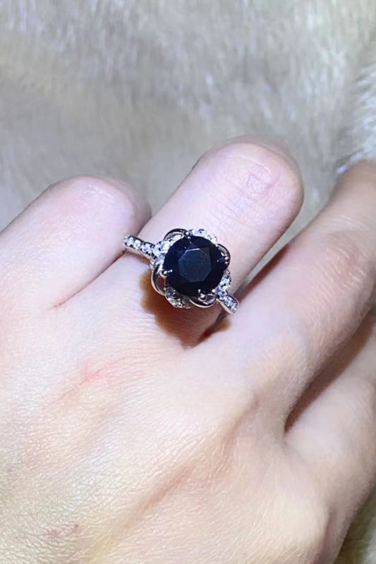 2 Carat Black Moissanite Floral Ring - AllIn Computer
