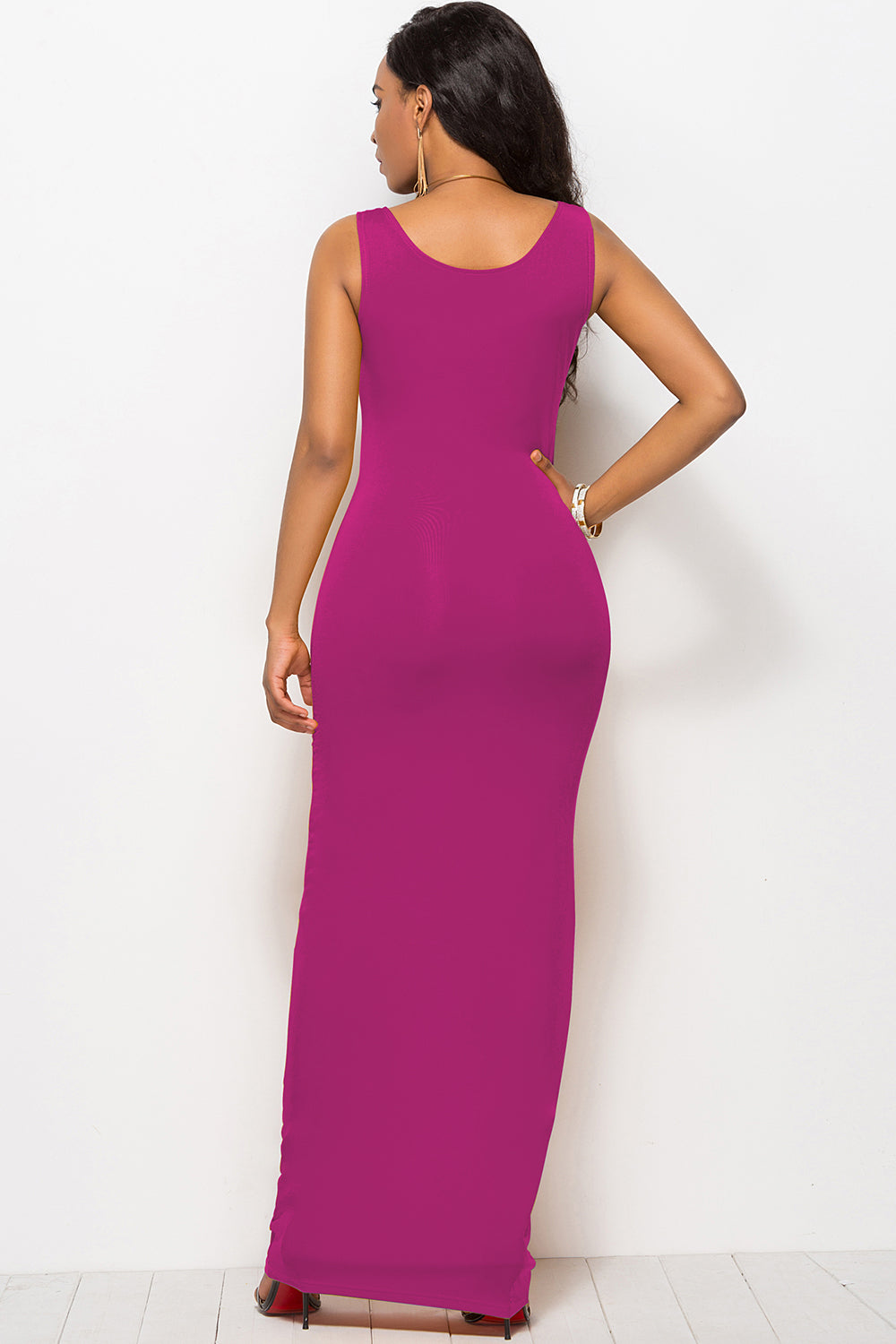 Scoop Neck Wide Strap Maxi Dress - AllIn Computer
