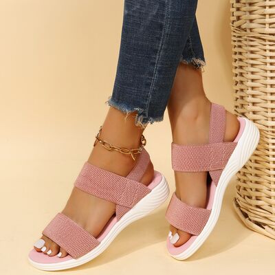 Rubber Open Toe Low Heel Sandals - AllIn Computer