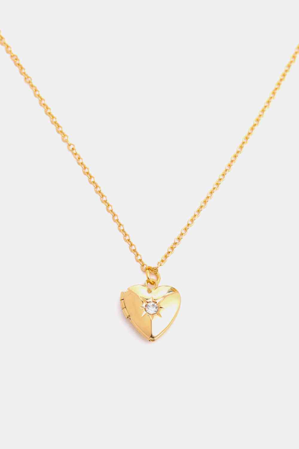 Zircon Heart Shape 14K Gold-Plated Pendant Necklace - AllIn Computer