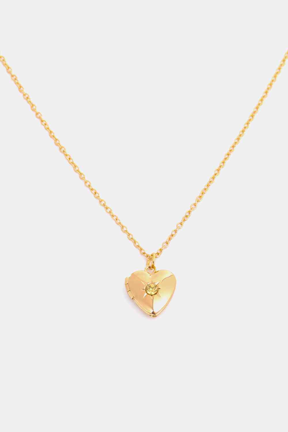 Zircon Heart Shape 14K Gold-Plated Pendant Necklace - AllIn Computer